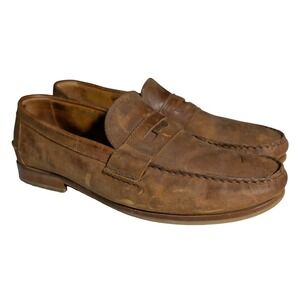 Sebago Penny Loafers Mens Size 12D Brown Leather Slip On Classic Shoes Crest